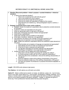 Revised Essay # 2: Rhetorical Genre Analysis