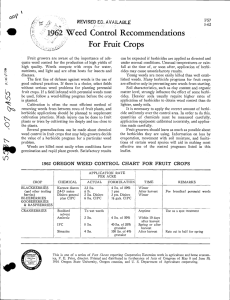 For Fruit Crops 1962 Weed Control Recommendations