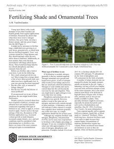 Fertilizing Shade and Ornamental Trees A.M. VanDerZanden