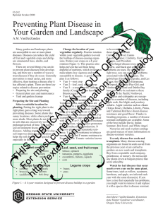 Preventing Plant Disease in Your Garden and Landscape A.M. VanDerZanden