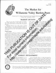The Market for Willamette Valley Bartlett Pears MARKET OUTLETS