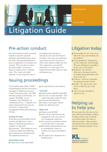 Litigation Guide Litigation today Pre-action conduct www.klng.com