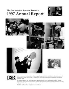 I R 1997 Annual Report The Institute for Systems Research