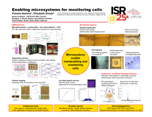 Enabling microsystems for monitoring cells Pamela Abshire , Elisabeth Smela