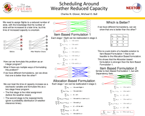 Scheduling Around Weather Reduced Capacity Systems NEXTOR