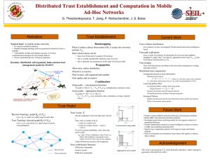 Distributed Trust Establishment and Computation in Mobile Ad-Hoc Networks Motivation Trust Establishment