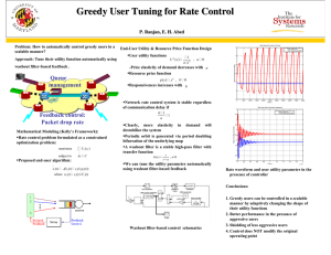 Greedy User Tuning for Rate Control P. Ranjan , E. H. Abed