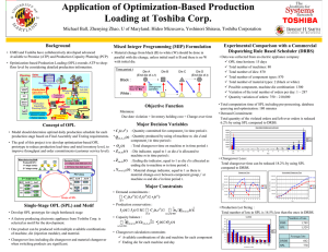 Application of Optimization-Based Production Loading at Toshiba Corp.
