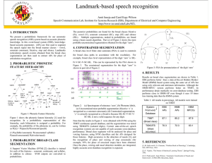 Landmark-based speech recognition