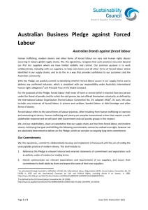 Australian  Business  Pledge  against  Forced  Labour   Australian Brands against forced labour 