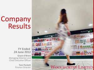 Company Results FY Ended 24 June 2012