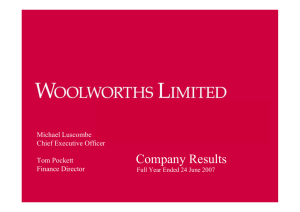 Company Results Michael Luscombe Chief Executive Officer Tom Pockett