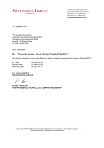 20 December 2012 The Manager Companies Australian Securities Exchange Limited