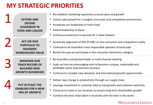 1 MY STRATEGIC PRIORITIES • EXTEND AND