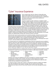 “Cyber” Insurance Experience