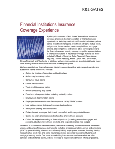 Financial Institutions Insurance Coverage Experience