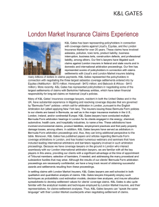 London Market Insurance Claims Experience