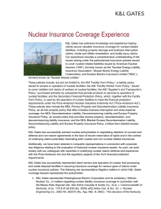 Nuclear Insurance Coverage Experience