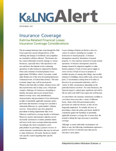 Insurance Coverage Katrina-Related Financial Losses: Insurance Coverage Considerations