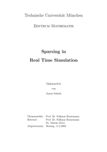 Technische Universit¨at M¨unchen Sparsing in Real Time Simulation Zentrum Mathematik