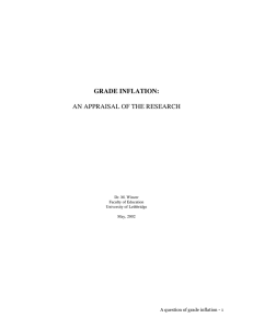 GRADE INFLATION:  AN APPRAISAL OF THE RESEARCH