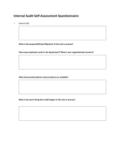 Internal Audit Self-Assessment Questionnaire: