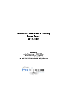 President&rsquo;s Committee on Diversity Annual Report 2012 - 2013