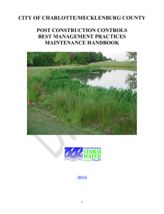 CITY OF CHARLOTTE/MECKLENBURG COUNTY  POST CONSTRUCTION CONTROLS BEST MANAGEMENT PRACTICES