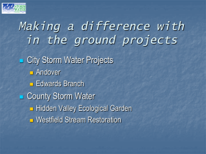 Making a difference with in the ground projects City Storm Water Projects