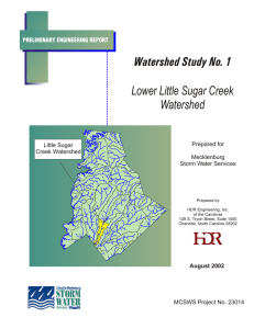 Watershed Study No. 1 Lower Little Sugar Creek Watershed le Sugar