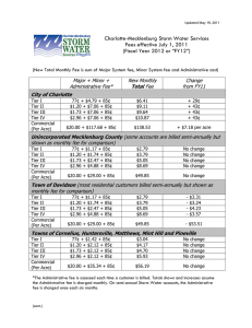 Charlotte-Mecklenburg Storm Water Services Fees effective July 1, 2011