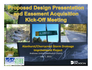Alanhurst/Cherrycrest Storm Drainage  Improvement Project Andrews United Methodist Church July 7, 2015