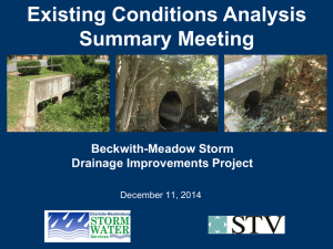 Existing Conditions Analysis Summary Meeting  Beckwith-Meadow Storm