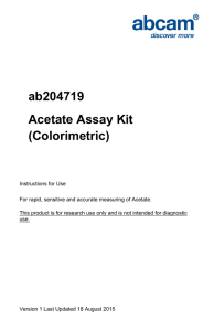 ab204719 Acetate Assay Kit (Colorimetric)