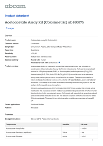 Acetoacetate Assay Kit (Colorimetric) ab180875 Product datasheet 5 Images Overview