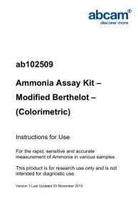 ab102509 Ammonia Assay Kit – Modified Berthelot – (Colorimetric)