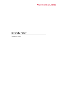 Diversity Policy Woolworths Limited