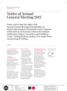 Notice of Annual General Meeting 2011