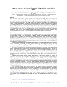 Impact of improved varieties on the yield of rice producing... Ghana  A.N. Wiredu,