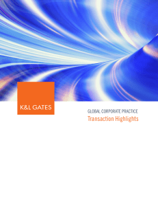 Transaction Highlights GLOBAL CORPORATE PRACTICE