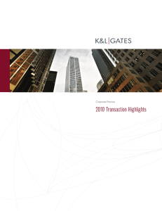2010 Transaction Highlights Corporate Practice