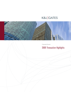 2009 Transaction Highlights Corporate Practice