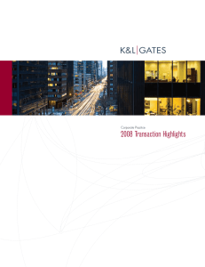 2008 Transaction Highlights Corporate Practice