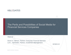 The Perils and Possibilities of Social Media for Financial Services Companies