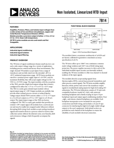 Non Isolated, Linearized RTD Input 7B14  FEATURES