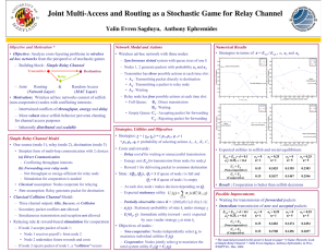 Joint Multi-Access and Routing as a Stochastic Game for Relay... Yalin Evren Sagduyu,  Anthony Ephremides Objective and Motivation