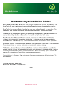 Woolworths congratulates Nuffield Scholars