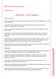 AGM	2015	–	CEO’s	Address