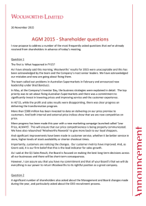 AGM	2015	-	Shareholder	questions
