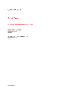 Trust Deed  Employee Share Purchase Plan Trust Woolworths Limited